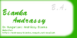 bianka andrassy business card
