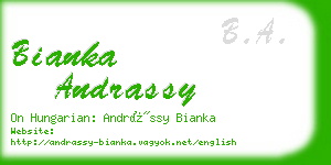 bianka andrassy business card